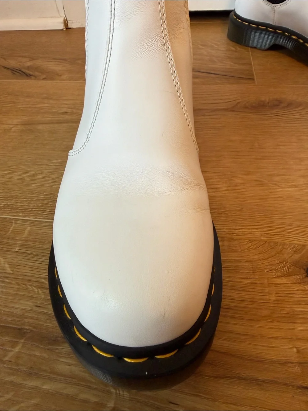 Dr. Martens White Leather Chelsea Boots